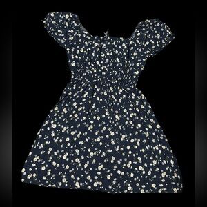 Navy blue dress with daisy flowers